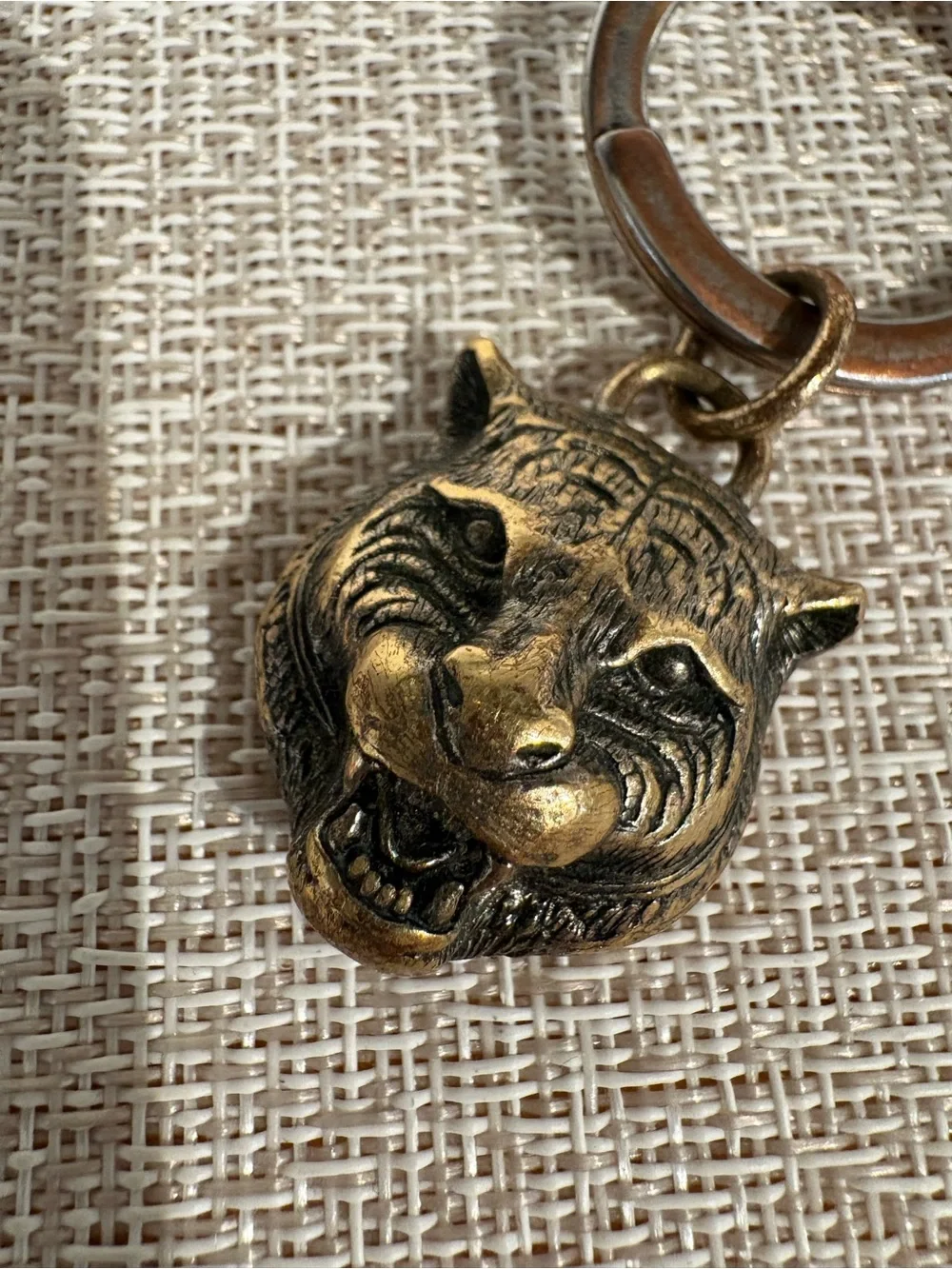 Vintage Gucci Tiger Head Key Fob Key Ring